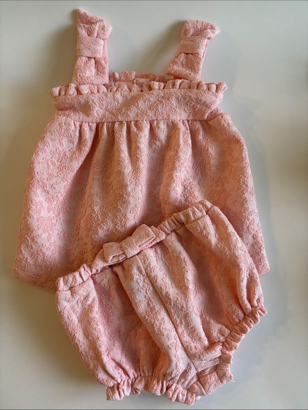 Cupcakes and Cashmere Baby Girl Pink 2-Piece Sunsuit Set Size 3-6 Months